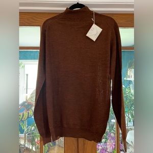Vintage Pringle of Scotland 100% Wool Brown Turtleneck - women’s large NWT